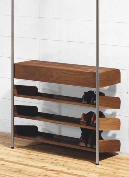 Garderobe mit Hutablage und Kleiderstange aus Massivholz