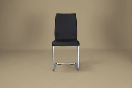 leichter Freischwinger mit Lederbezug aus Schweizer Produktion